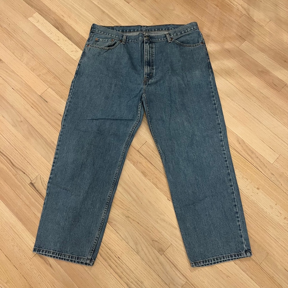 Levis 550 Relaxed Fit Mens Jeans 42x30 Medium Wash Denim Cotton 550-0216 Y2K